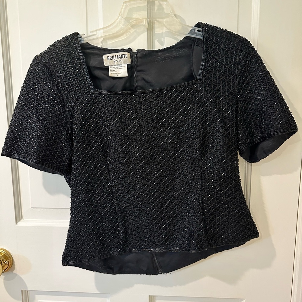 Brilliante by J.A. Black Beaded Blouse Medium